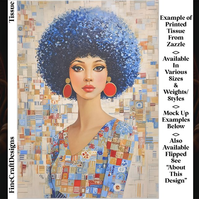 Papier Mousseline 1970 Inspiré Afro Hairstyle femme EC6L Découpage (Créateur téléchargé)