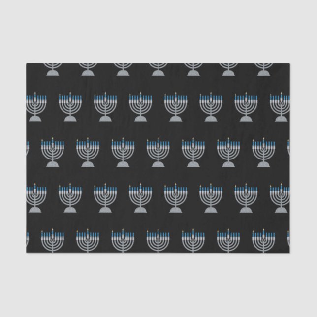 Papier Mousseline 1ère nuit d'Hanoukka Parties scintillant papier (Recto)