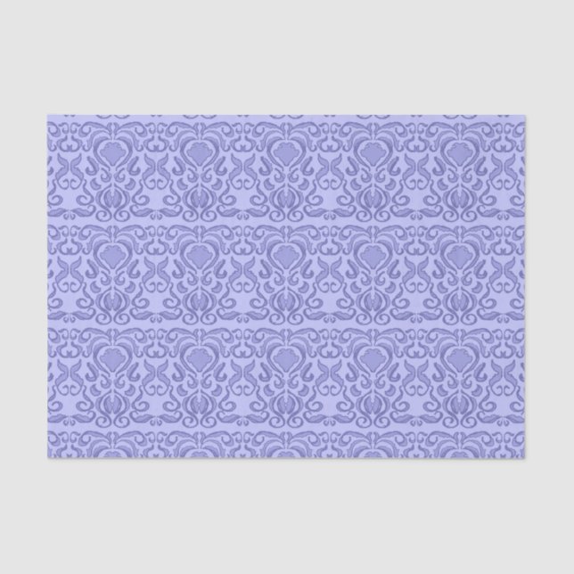 Papier Mousseline 2022 Périwinkle Blue Damask Old World (Recto)