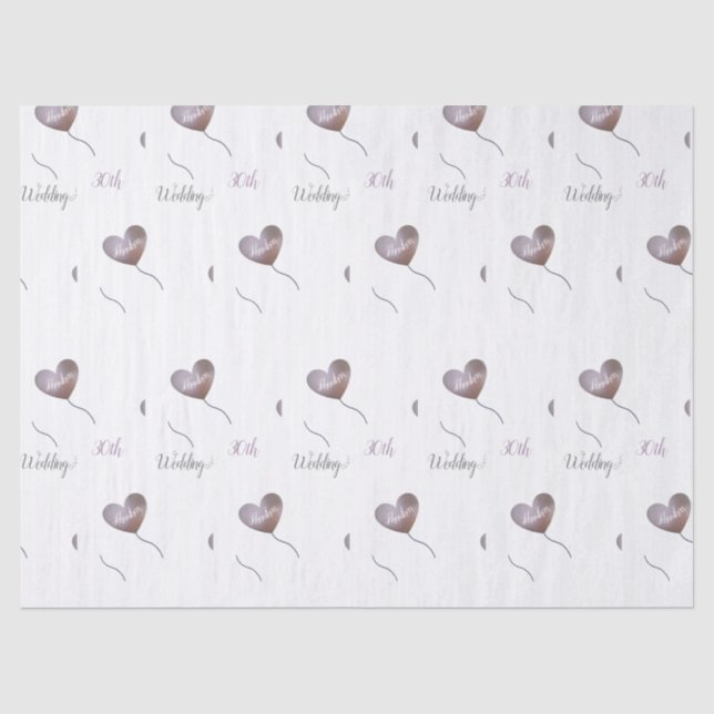 Papier Mousseline 30e anniversaire mariage perle mari et femme (Recto)