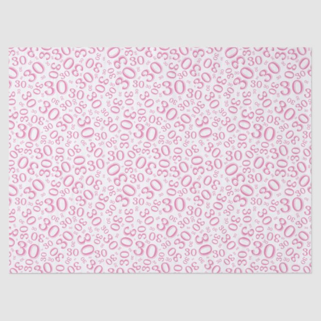 Papier Mousseline 30ème Motif rose de nombre de collage (Recto)