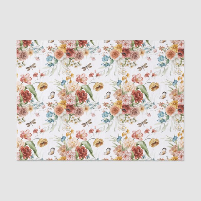 Papier Mousseline 3 feuilles, Dutch Still Life Floral Art (Recto)