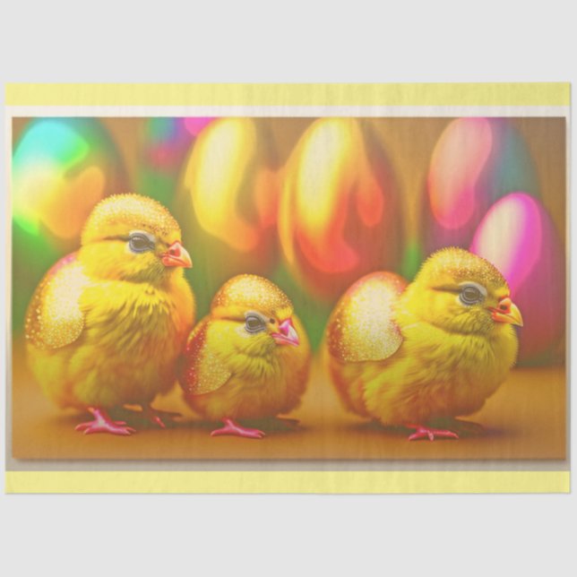 Papier Mousseline 3 Gold Little Easter Chicks Collection (Recto)