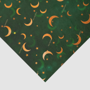 Papier Mousseline 3 pc, Nom, Crescent Moons & Stars Bokeh Motif