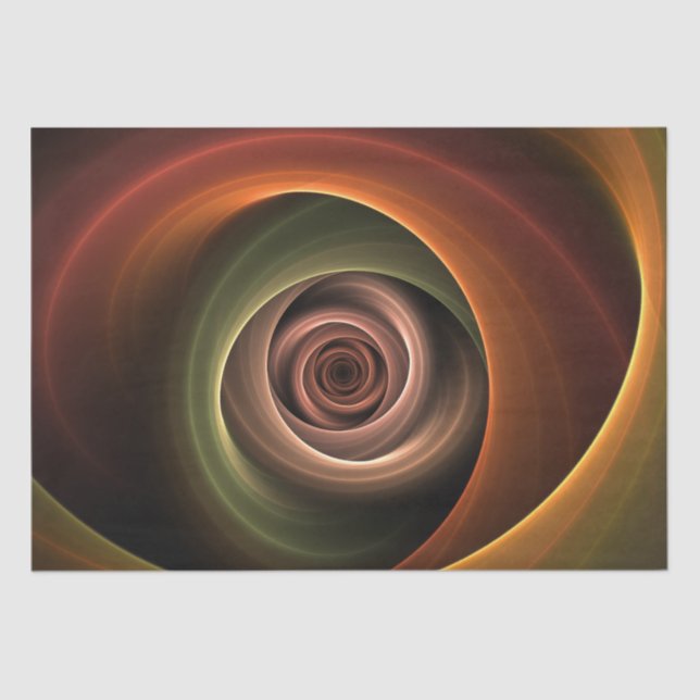 Papier Mousseline 3D Spirale Abstraite couleurs chaudes Art fractal  (Recto)