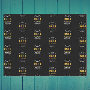 Papier Mousseline 40e anniversaire 1984 Black Gold Chic Elegant