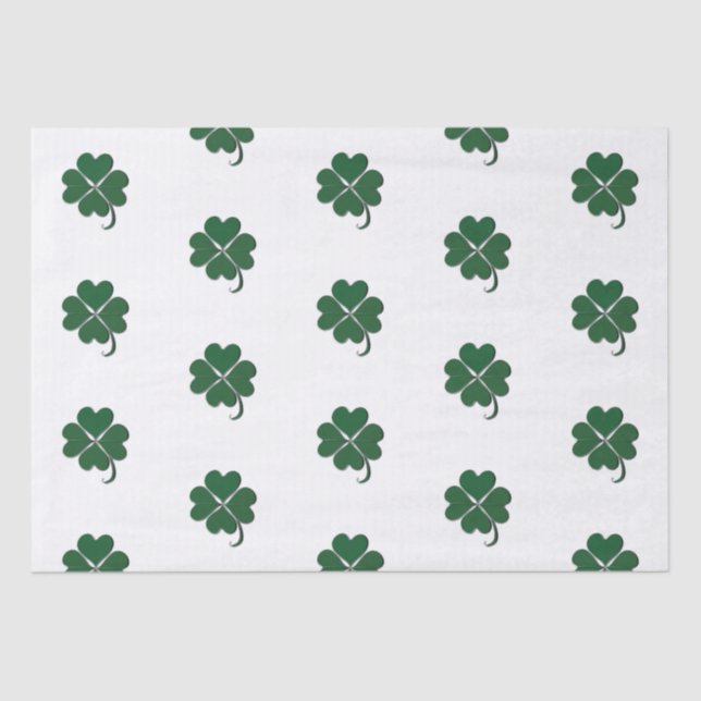 Papier Mousseline 4 Shamrock irlandais de trèfle à feuilles (Recto)