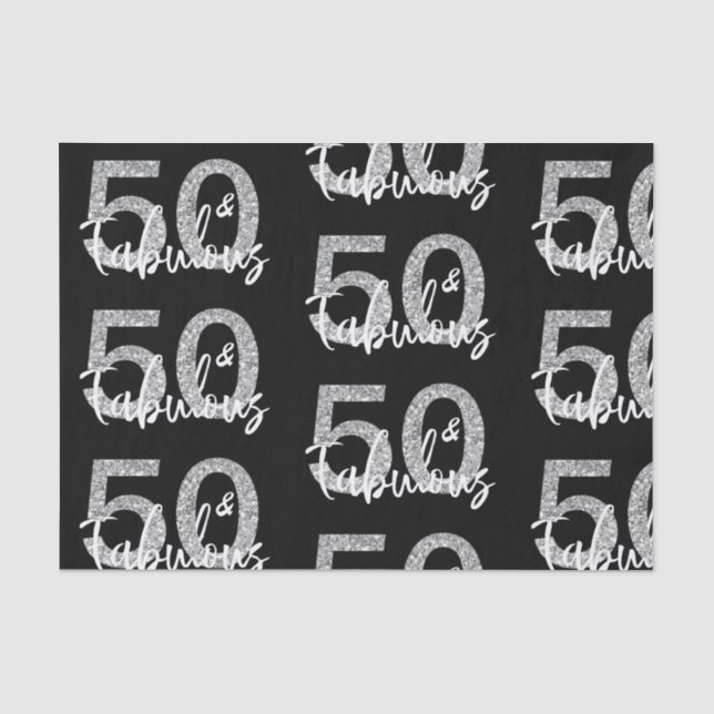 Papier Mousseline 50 Cinquante et fabuleux Parties scintillant d'arg (Recto)