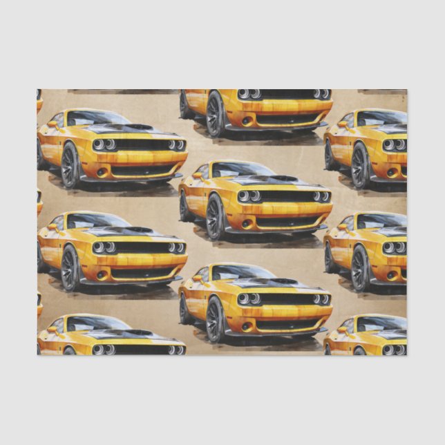 Papier Mousseline 50e Anniversaire Classic Muscle Car (Recto)