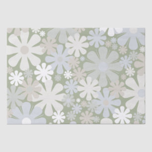 Papier Mousseline 60s rétro les années 70 esthétique Motif Floral Sa