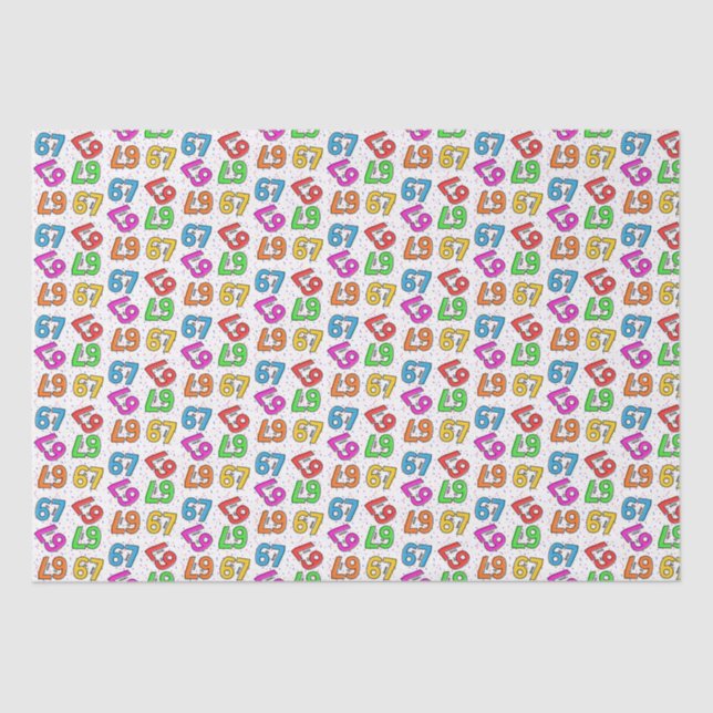 Papier Mousseline "67" Viral Confetti Tissue Paper (Recto)