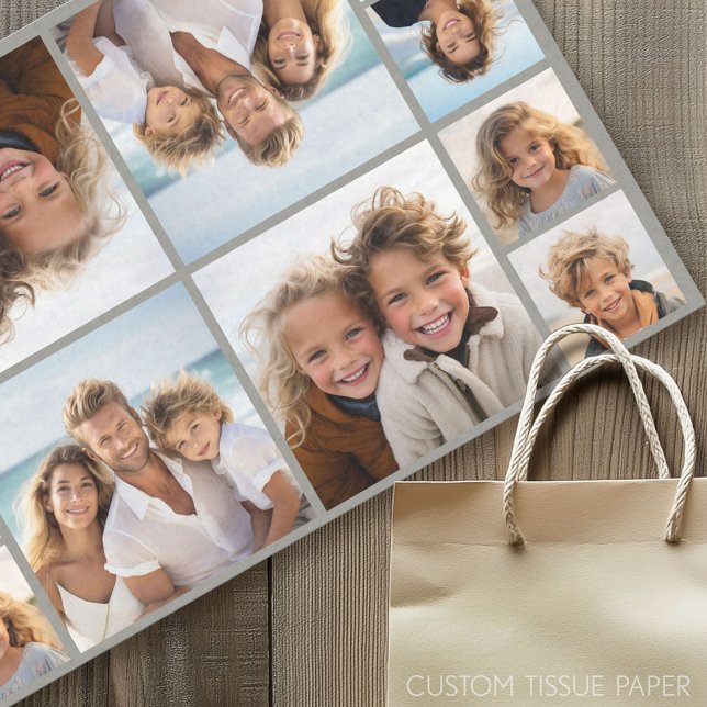 Papier Mousseline 6 Collage de photos - peut changer de couleur (Custom Photo Tissue Paper)