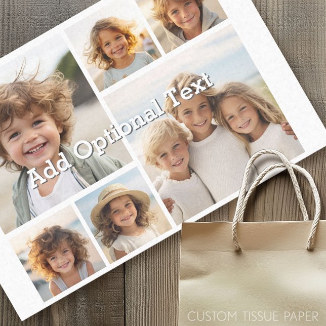 Papier Mousseline 6 Collage de photos Texte facultatif — CAN Edit Co (Custom Photo Tissue Paper)