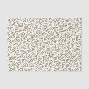 Papier Mousseline 70e anniversaire Numéro de Cool Motif Or et blanc