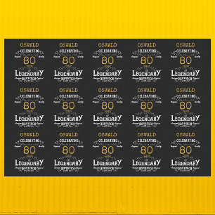 Papier Mousseline 80e anniversaire Black Gold Legendary Retro