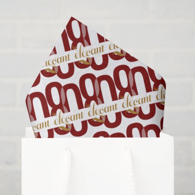 Papier Mousseline 80e anniversaire Ruby Red Gold 80e (Sac cadeau)