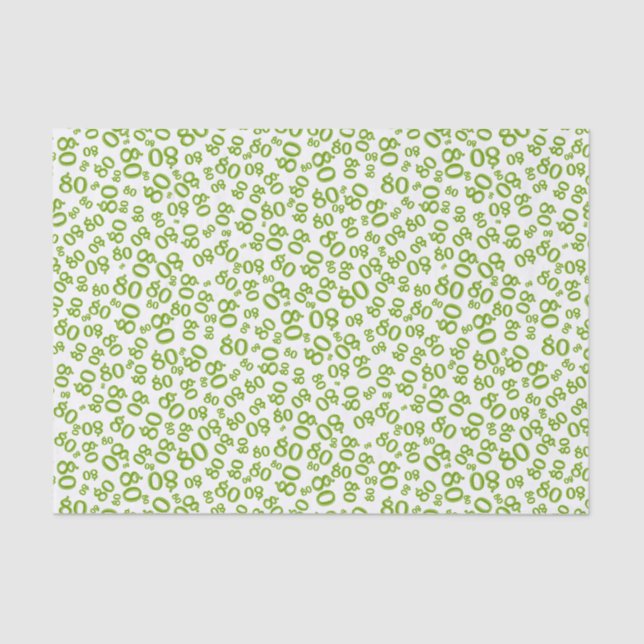 Papier Mousseline 80e Motif du numéro aléatoire du parti Vert/Blanc (Recto)