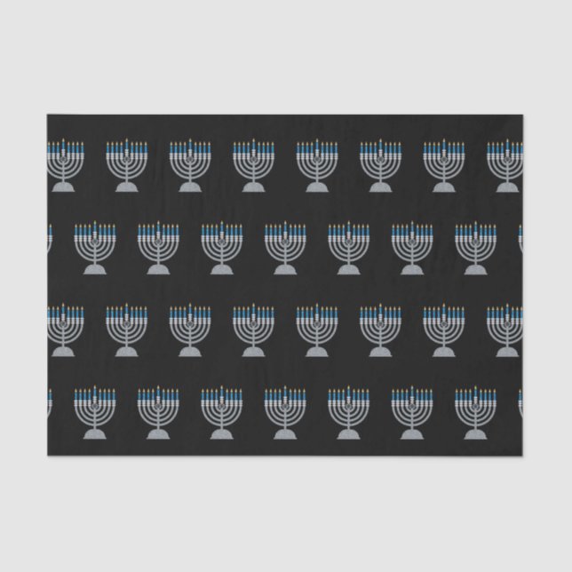 Papier Mousseline 8e nuit de Parties scintillant Hanoukka (Recto)