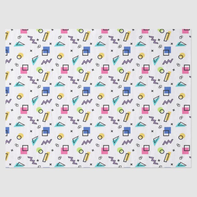Papier Mousseline 90s Vibe Simple Shapes & Outlines Tissu Paper (Recto)