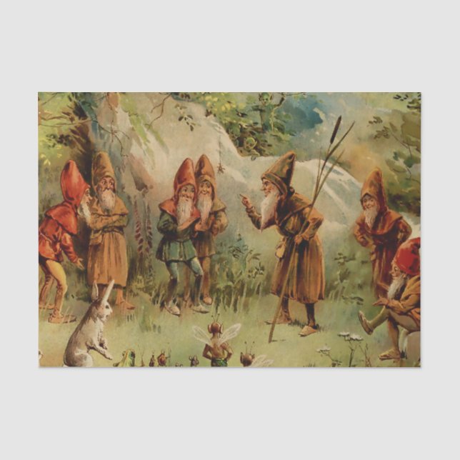 Papier Mousseline "A Council of Gnomes" par E S Hardy (Recto)
