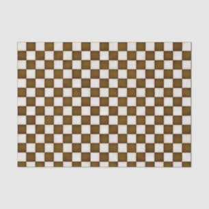 Papier Mousseline À damiers Brown et blanche antique