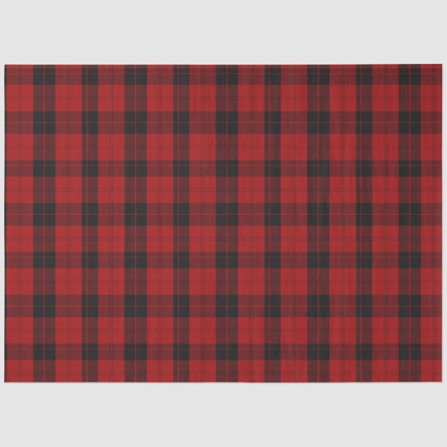 Papier Mousseline à damiers Noël Rouge Buffalo Plaid (Recto)