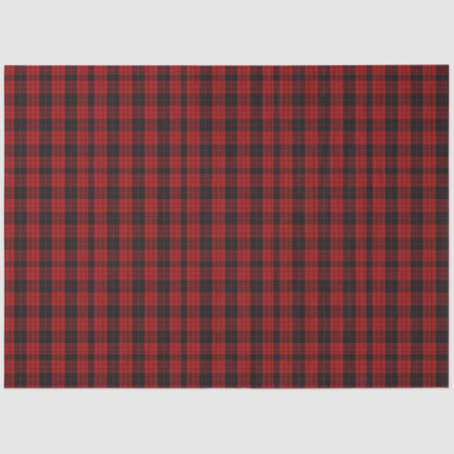 Papier Mousseline à damiers Noël Rouge Buffalo Plaid (Recto)