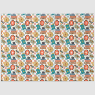 Papier Mousseline À damiers Rétro Voyage de vacances thème