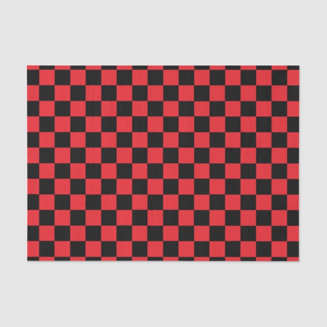 Papier Mousseline À damiers rouge et noir (Recto)