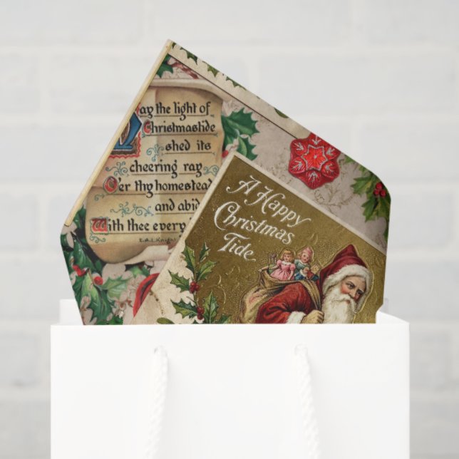 Papier Mousseline A Happy Christmas Tide (Sac cadeau)