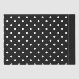 Papier Mousseline À petits pois noir et blanc classique
