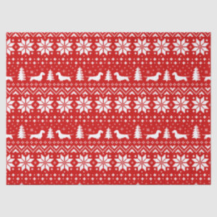 Papier Mousseline À poils durs Dachshund Silhouettes Motif de Noël
