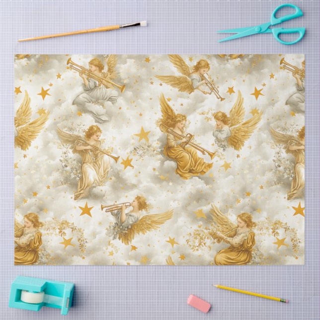 Papier Mousseline A Singing Angel Choir Series Design #14 (Artisanat)