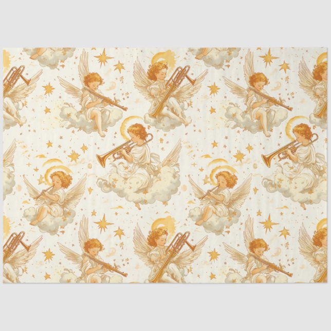 Papier Mousseline A Singing Angel Choir Series Design #2 (Recto)