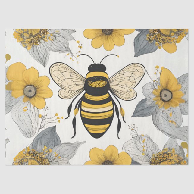 Papier Mousseline Abeille de la ferme Whimsical (Recto)