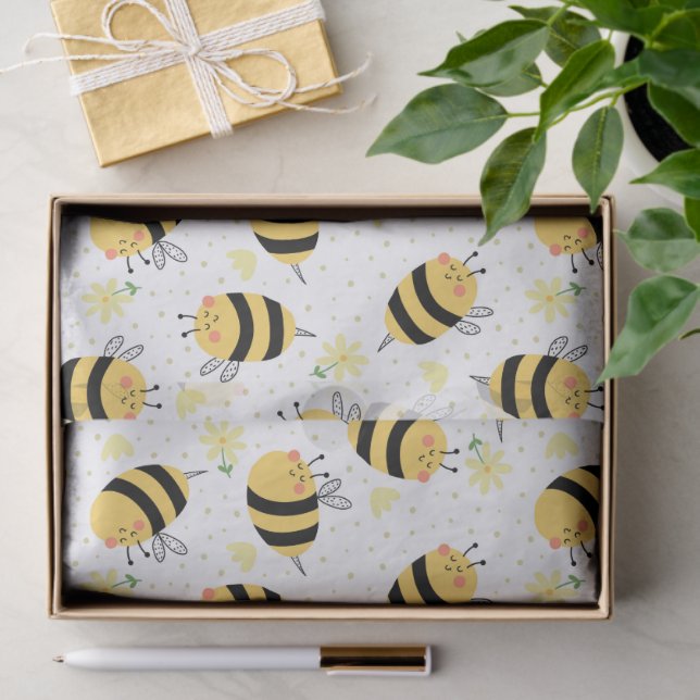 Papier Mousseline Abeille de miel et tournesol (Cadeau)