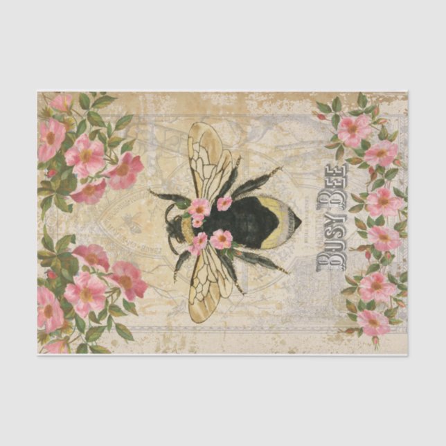 Papier Mousseline Abeille de printemps (Recto)