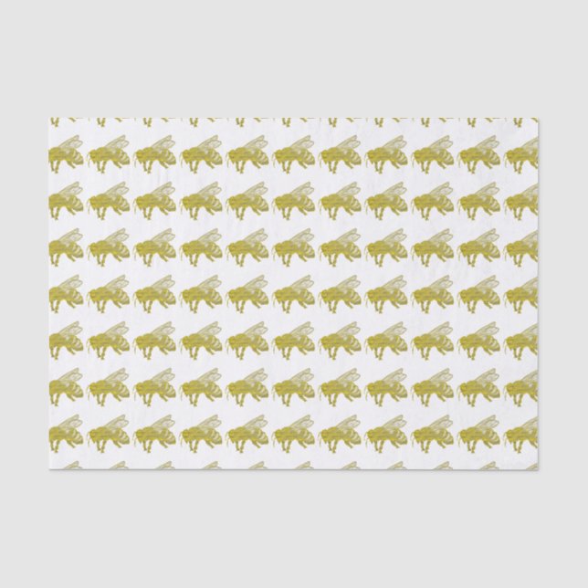 Papier Mousseline Abeille d'impression typographique (Recto)