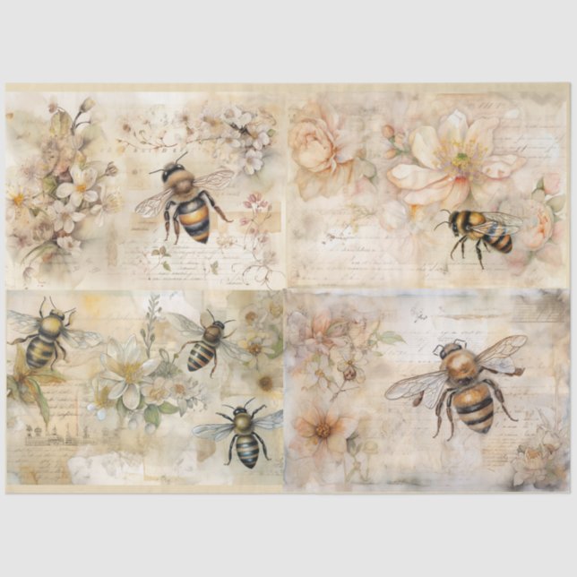 Papier Mousseline Abeilles (Recto)