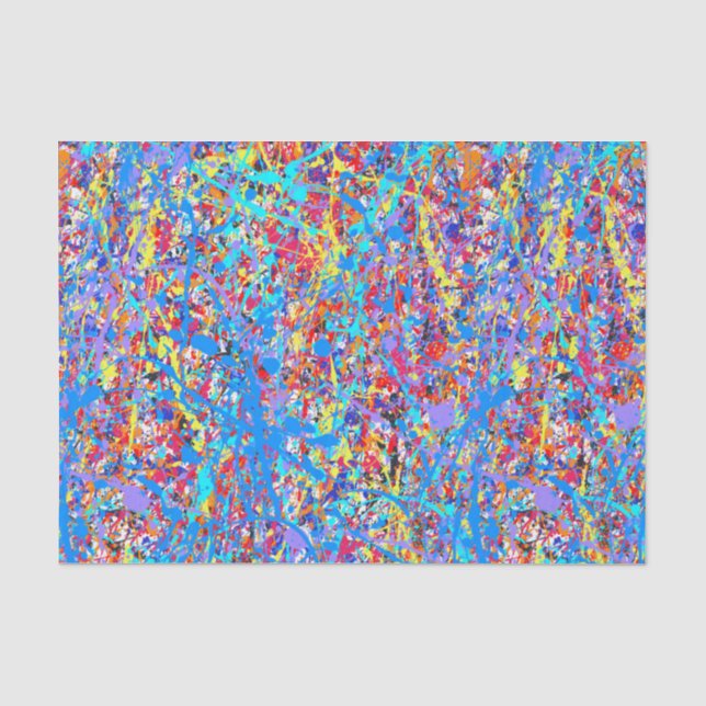Papier Mousseline Abrégé sur bleu lumineux éclaboussure de peinture (Recto)