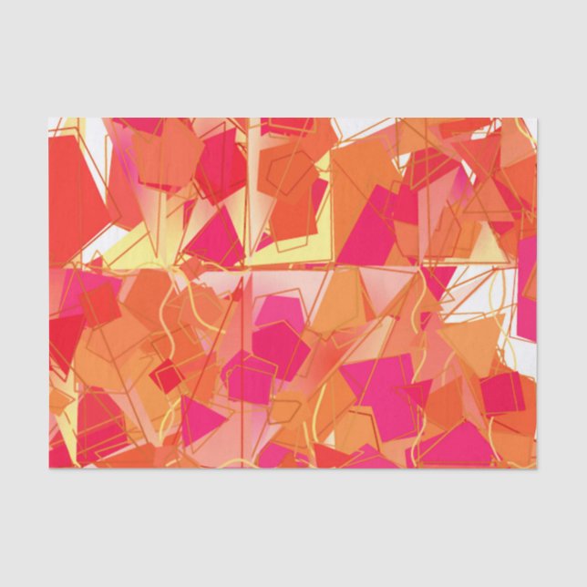 Papier Mousseline Abrégé sur orange et roses indien (Recto)