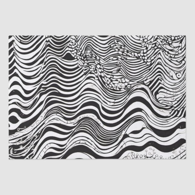 Papier Mousseline Abstrait blanc et noir (Recto)
