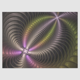 Papier Mousseline Abstrait brillant Trippy coloré 3D Fractal Art