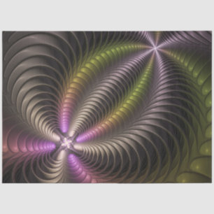 Papier Mousseline Abstrait brillant Trippy coloré 3D Fractal Art