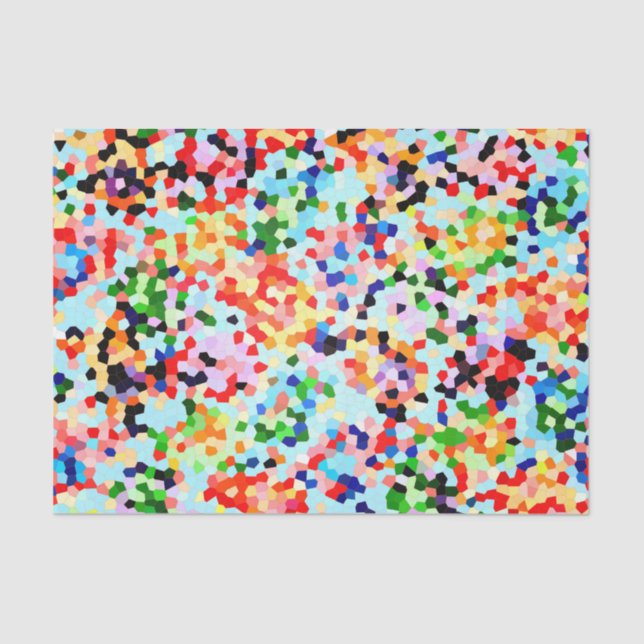 Papier Mousseline Abstrait coloré Confetti Motif moderne (Recto)