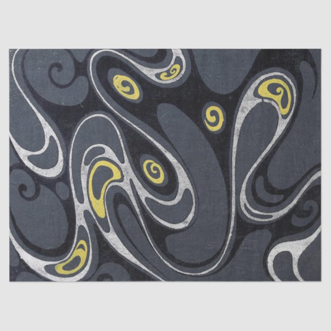 Papier Mousseline Abstrait de torréfaction colorée (Recto)