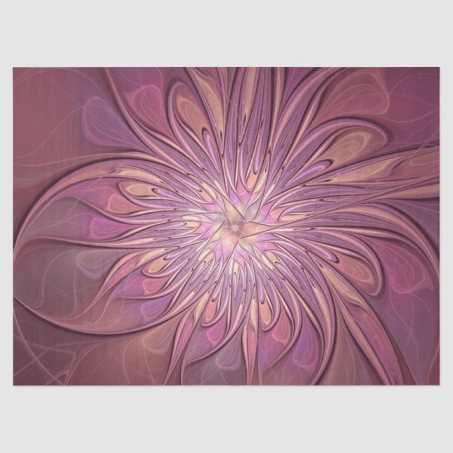 Papier Mousseline Abstrait Floral Fractal Art Berry couleurs (Recto)