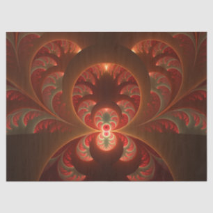 Papier Mousseline Abstrait lumineux rouge orange moderne Fractal