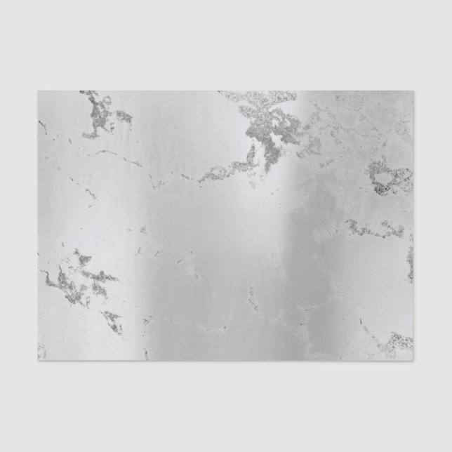 Papier Mousseline Abstrait minimal gris argenté en marbre métallique (Recto)