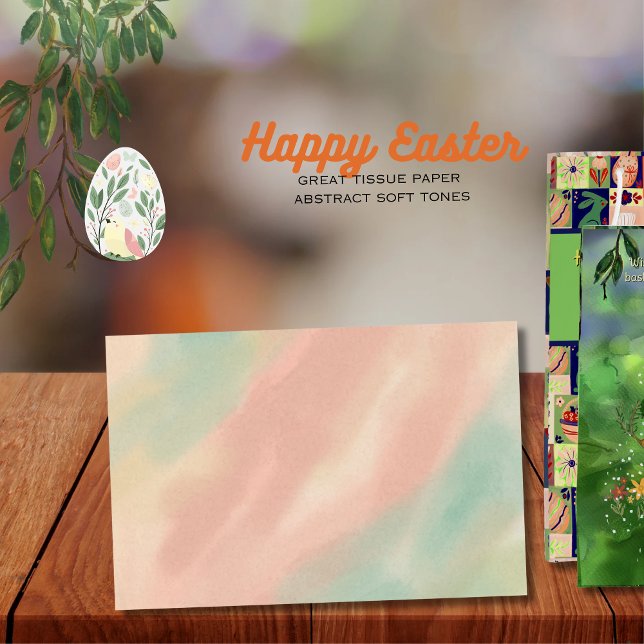 Papier Mousseline Abstrait Pastel rose jaune vert (Abstract Pastel Pink Green Yellow Tissue Paper)